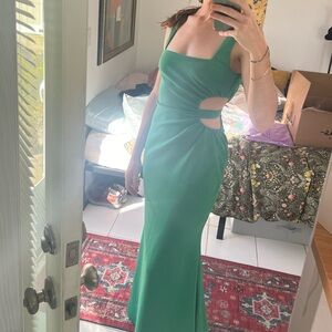 Perfect Marvel Green Sleeveless Cutout Mermaid Maxi Dress
